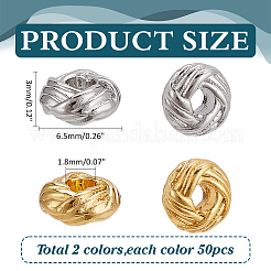 100шт 2 цвета латунные бусины FIND-PH0021-71B