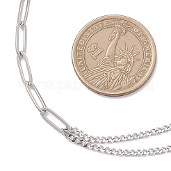 Ожерелье в современном стиле из нержавеющей стали 304: скрепка и витая цепочка.&nbsp;NJEW-JN05853