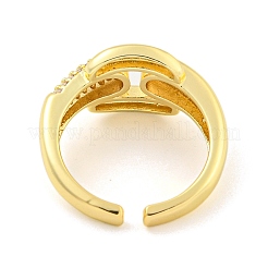 Открытое кольцо-манжета из латуни с микропаве из кубического циркония AJEW-U003-06G