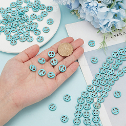 4 нити синтетических бирюзовых бусин G-BC0001-54A-01