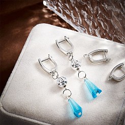 Латунные серьги-кольца с застежкой сзади ZIRC-F052-29P