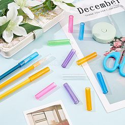 96 шт. 6-цветный прозрачный пластиковый колпачок для карандаша AJEW-CA0003-04