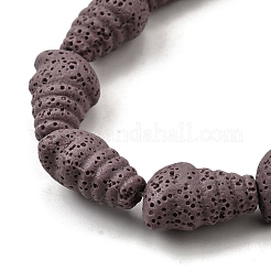 Нити бусин из окрашенной натуральной лавы G-A264-A01-01D