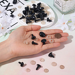 プラスチック製の鼻の工芸品  diyの人形のおもちゃアクセサリー  ブラック&nbsp;DIY-TA0001-32