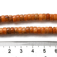 天然ドロマイトビーズ連売り  合成オパールと  染め  ディスク  ヒシビーズ  レッドオレンジ  6x3mm  穴：0.8mm  約124個/連  15.75''（40センチメートル）&nbsp;G-K350-B01-02E