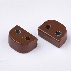 スプレー塗装合金マルチ連リンク  タイル弾性ブレスレット作り用  半円  サドルブラウン  8.5x4x6mm  穴：1.4mm&nbsp;PALLOY-T068-10-75
