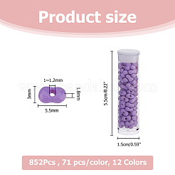 852шт 12 цвета краска для выпечки стеклянный бисер SEED-HS0001-05