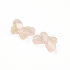 Perle di vetro verniciato a spruzzo trasparente bicolore&nbsp;GLAA-Q092-04-C02