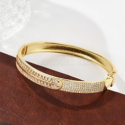 Женские браслеты на шарнирах из латуни с микропаве и прозрачным фианитом BJEW-K274-11G