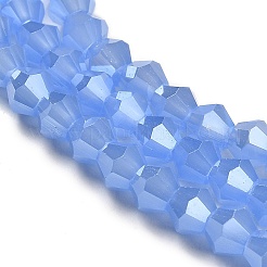 Имитация нефрита гальванических бисер пряди EGLA-F029-J4mm-A04