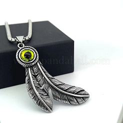 Винтажные подвески из нержавеющей стали с двойным пером от сглаза TV5080