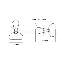 Сплав цинка шарнирных омаров коготь застежки&nbsp;PALLOY-YW0001-02P