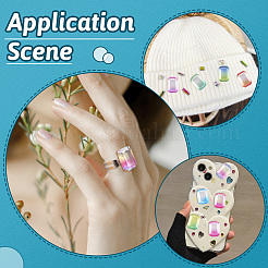 45 шт. 9 стиля градиентных цветных прозрачных смоляных кабошонов&nbsp;RESI-TA0003-11