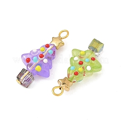 Pendentifs en verre peints à la main avec des motifs granuleux&nbsp;PALLOY-JF06038