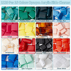 1120 Stück 16 Farben undurchsichtiger Acryl-Dia-Charm&nbsp;OACR-NB0001-49