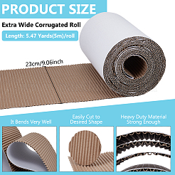梱包用片面厚紙ロール  ストレージ  DIYクラフト  ホワイト  5000x230mm&nbsp;DIY-WH0671-194B-01