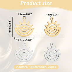 20 шт. подвески из нержавеющей стали 201 двух цветов&nbsp;STAS-DC0012-86