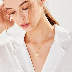 DIY-Sets zum Herstellen von Halsketten mit Herzmedaillon-Anhänger aus Messing&nbsp;NJEW-HY0001-06