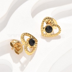 Серьги-гвоздики из нержавеющей стали 304&nbsp;EJEW-F361-06G