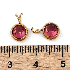 Dijes de circonita cúbica micropavé de acero inoxidable 304 con revestimiento iónico (IP)&nbsp;STAS-Z094-02G-05