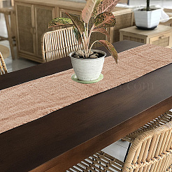 コットンテーブルランナー  リビングルームのダイニングテーブルクロス用  淡い茶色  1820x330x0.04mm&nbsp;DIY-WH20013-29B