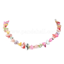 Ожерелья из натуральных бусин из окрашенных самородков и круглых гальванизированных синтетических немагнитных гематитовых бусин для женщин&nbsp;NJEW-JN05801-03