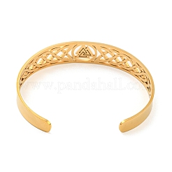 Викинг полые из нержавеющей стали valknut открытые манжеты браслеты для женщин&nbsp;LS-BJEW-G708-02G