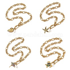 Collares con colgante de concha de paua natural del océano&nbsp;NJEW-JN06304