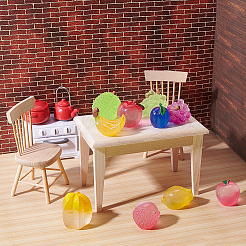 30 шт. 10 стиля светящихся смоляных украшений для фруктов&nbsp;DJEW-GA0001-74