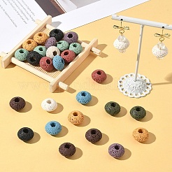 40 шт. 10-х цветные европейские бусины из натуральной лавы&nbsp;G-YW0003-01