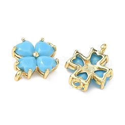 Подвески-клеверы из стекла в честь Дня Святого Патрика&nbsp;KK-P348-03G-02