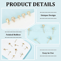 40 шт. 5 стиля сережек-гвоздиков в форме капли FIND-BC0004-92