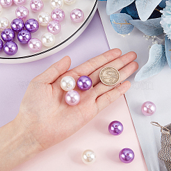 60 pièce de perles d'imitation en résine de 3 couleurs&nbsp;RESI-PH0001-93