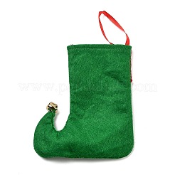 Calza di Natale in feltro e decorazione pendente in ferro&nbsp;DJEW-K027-01B-02
