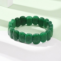 Pulseras elásticas unisex con cuentas de jade blanco natural teñido&nbsp;G-K303-01K-03