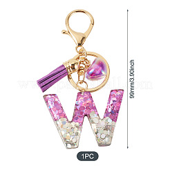 Porte-clés cœur en résine et alliage&nbsp;KEYC-TADJ0002-01G-W