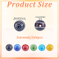 3 Strang handgemachte Millefiori-Glasperlenstränge&nbsp;LK-HY0001-04