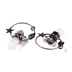 Большие подвески с ограненными заостренными пулями из натуральных кристаллов кварца&nbsp;G-B073-01R-03