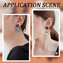 40 шт. фурнитура для сережек-гвоздиков из сплава в виде банта FIND-SP0001-16EB