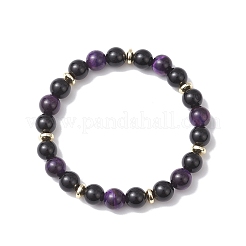 Женские браслеты с круглыми бусинами из натурального тигрового глаза&nbsp;BJEW-JB12762