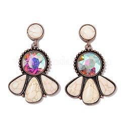 Orecchini pendenti in lega sintetica turchese&nbsp;EJEW-U053-04A-R