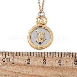 Латунные ожерелья с подвесками таро «Двенадцать созвездий» NJEW-Q006-01D-G