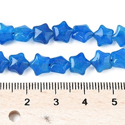染められた天然マレーシアジェイドスタービーズ連売り  ディープスカイブルー  7.5x8x4.5mm  穴：0.8mm  約55~59個/連  15.16''~15.55''（38.5~39.2センチメートル）&nbsp;G-Z080-A01-01