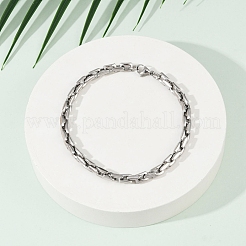 201 нержавеющая сталь кубинский стиль браслет чиан для мужчин&nbsp;LS-BJEW-B138-06P-02