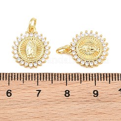 Ciondoli religiosi in ottone micro pavé con zirconi cubici trasparenti&nbsp;CU-CBA9482-01G-11