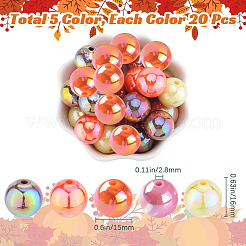 Thanksgiving Day Thema 100 Stück 5 Farben undurchsichtige Acrylperlen&nbsp;MACR-SP0001-01B-06