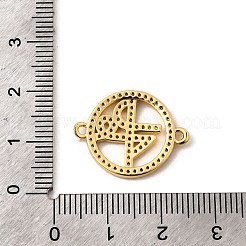 Кольцо из латуни с микропаве из прозрачного кубического циркония и подвесками-соединителями Fe Faith&nbsp;KK-I360-044G