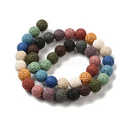 Бусы из натурального камня лавы G-L435-03-8mm