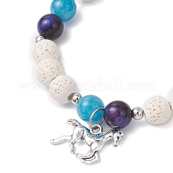 Браслеты из натуральных бусин лавы&nbsp;BJEW-JB12621