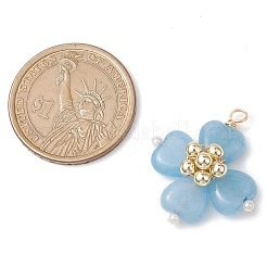 Подвески из синтетического гематита цвета аквамарина&nbsp;PALLOY-JF02947-03